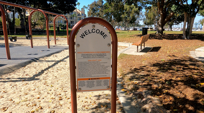 Seabridge Park Welcome and Caution Sign